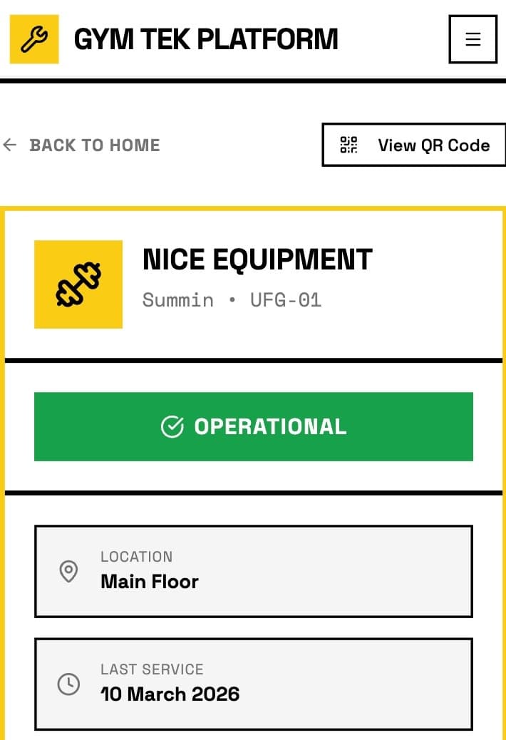 GymTek QR scan flow on mobile